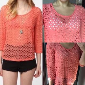 Urban Outfitters Crochet Coral Top